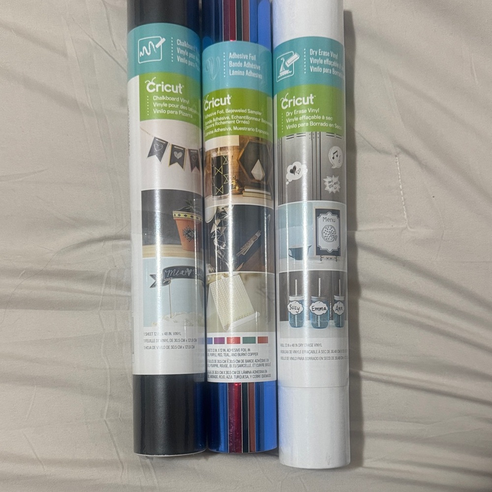 Cricut Premium Vinyl Rolls - Black, Blue, White